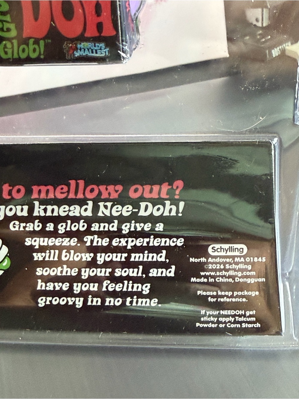 Nee Doh Worlds Smelledt Groovy Glob Stress Ball - Purple/Black Authentic - Picture 5 of 6